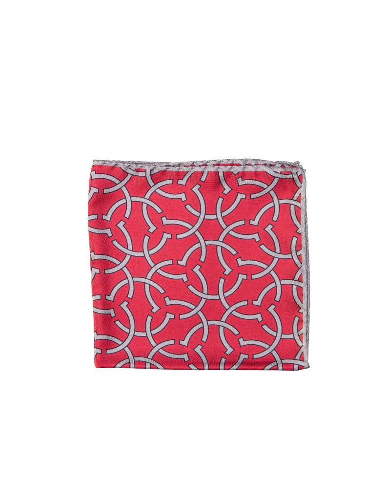 red designer pocket square