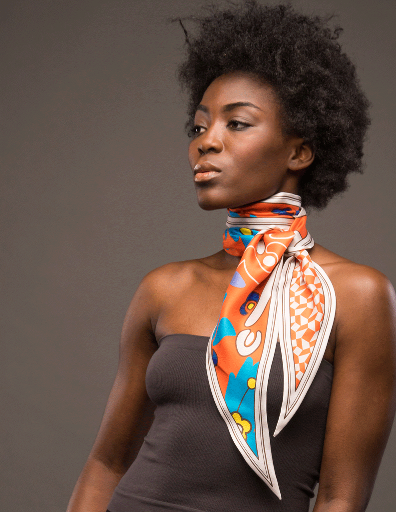 Orange silk scarf Women's Italian Silk Scarves Buy Online UK